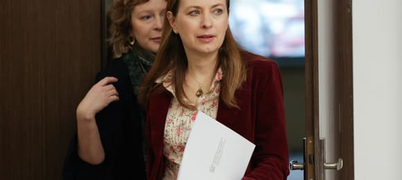 30.01.2024 Warszawa, ul . Wspólna 2/4, Ministerstwo Funduszy i Polityki Regionalnej. Ministra funduszy i polityki regionalnej Katarzyna Pełczyńska-Nałęcz podczas konferencji o inwestycjach drogowych w Polsce wschodniej.