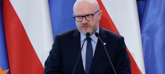 22.04.2024 Warszawa , aleje Ujazdowskie 1/3 , KPRM . Podsekretarz stanu w Ministerstwie Spraw Wewnetrznych i Administracji Maciej Duszczyk podczas konferencji  Jak skutecznie walczyc z korupcja ?  .Fot. Dawid Zuchowicz / Agencja Wyborcza.pl