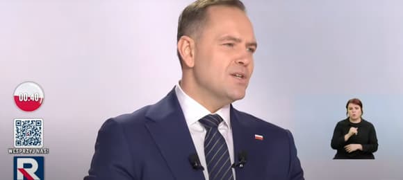 Karol Nawrocki podczas debaty w tv