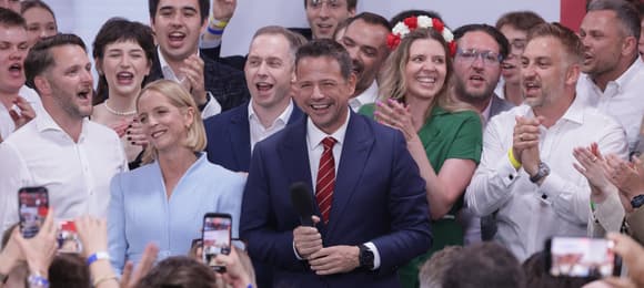 01.06.2025 Warszawa , ul. Kredytowa 1 , Panstwowe Muzeum Etnograficzne . Wieczor wyborczy kandydata Koalicji Obywatelskiej na urzad prezydenta RP Rafala Trzaskowskiego .Fot. Dawid Zuchowicz / Agencja Wyborcza.pl