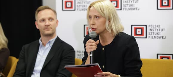 15.09.2025 Warszawa , ul. Kruczkowksiego 4 , Polski Instytut Sztuki Filmowej. Dyrektorka PISF Kamila Dorbach podczas konferencji prasowej Polskiego Instytutu Sztuki Filmowej w sprawie polskiego kandydata do Oscara podczas konferencji prasowej PISF w sprawie polskiego kandydata do Oscara . Polskim kandydatem zostal film Agnieszki Holland 