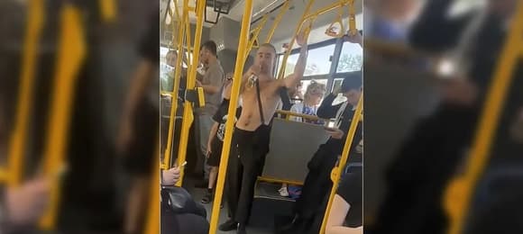 Wideo o „pijanym Ukraińcu” w autobusie najprawdopodobniej nagrano w Rosji