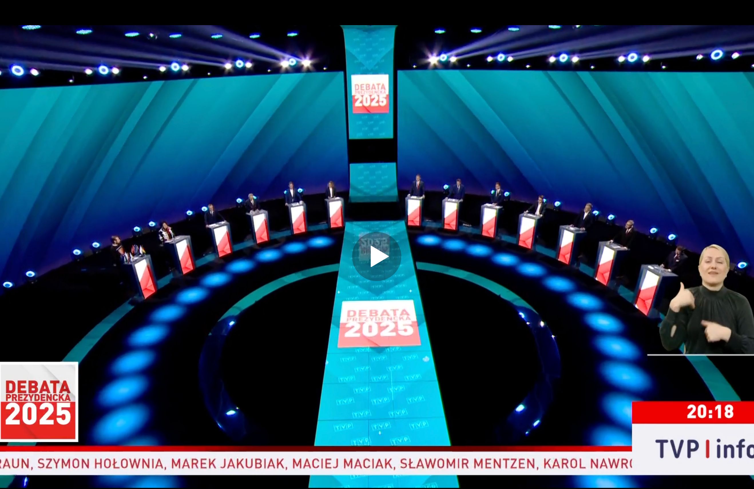 debatDebata prezydencka. Wszyscy kandydaci. Źródło: TVP Infoaprezydencka