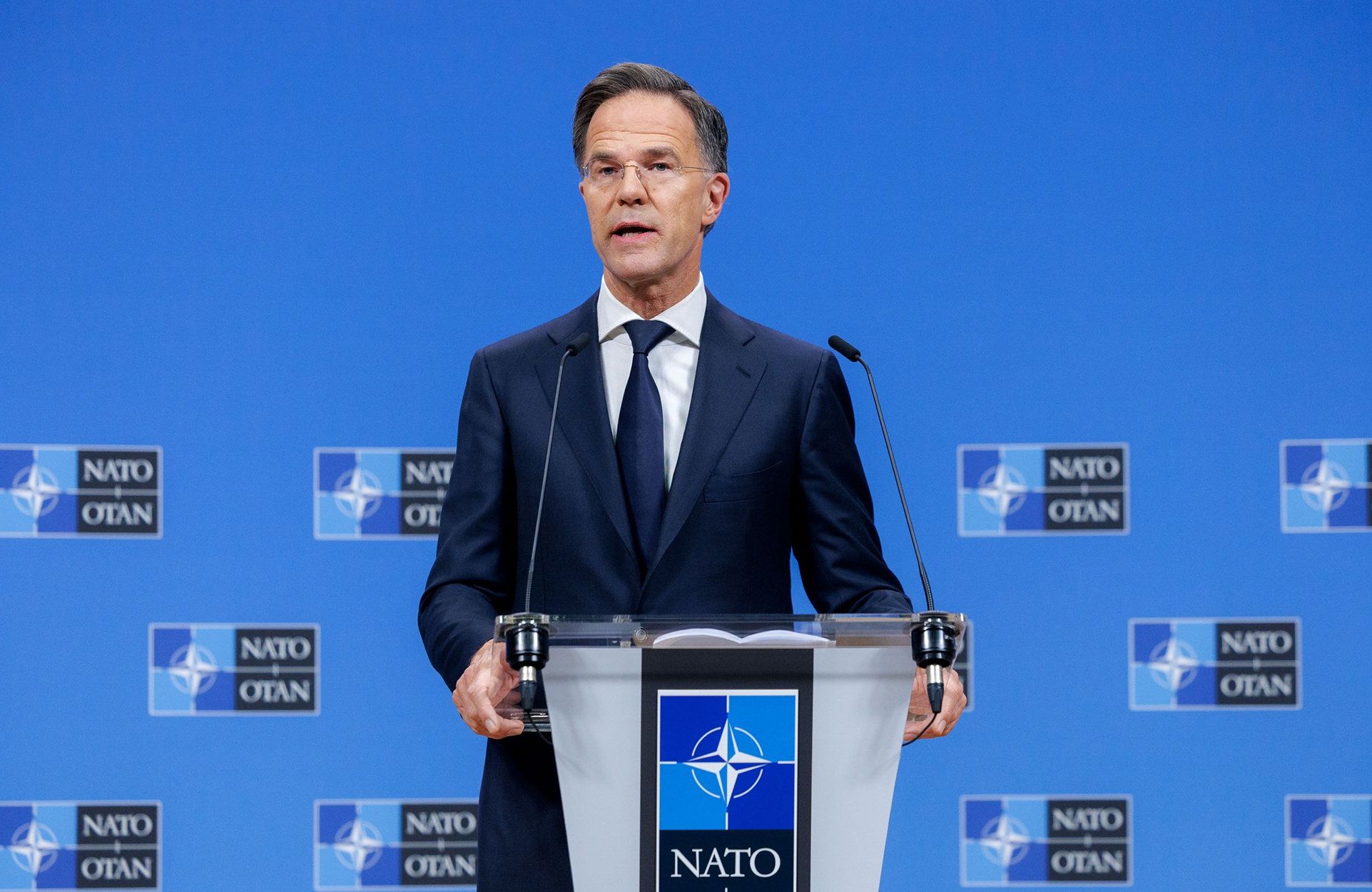 Konferencja prasowa sekretarza generalnego NATO Marka Rutte, Bruksela, 15.10.2025