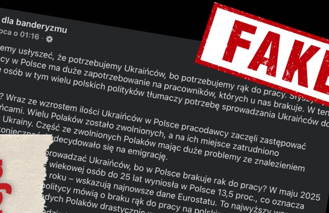 Ilustracja do tekstu o fałśzywej narracji antyukraińskiej