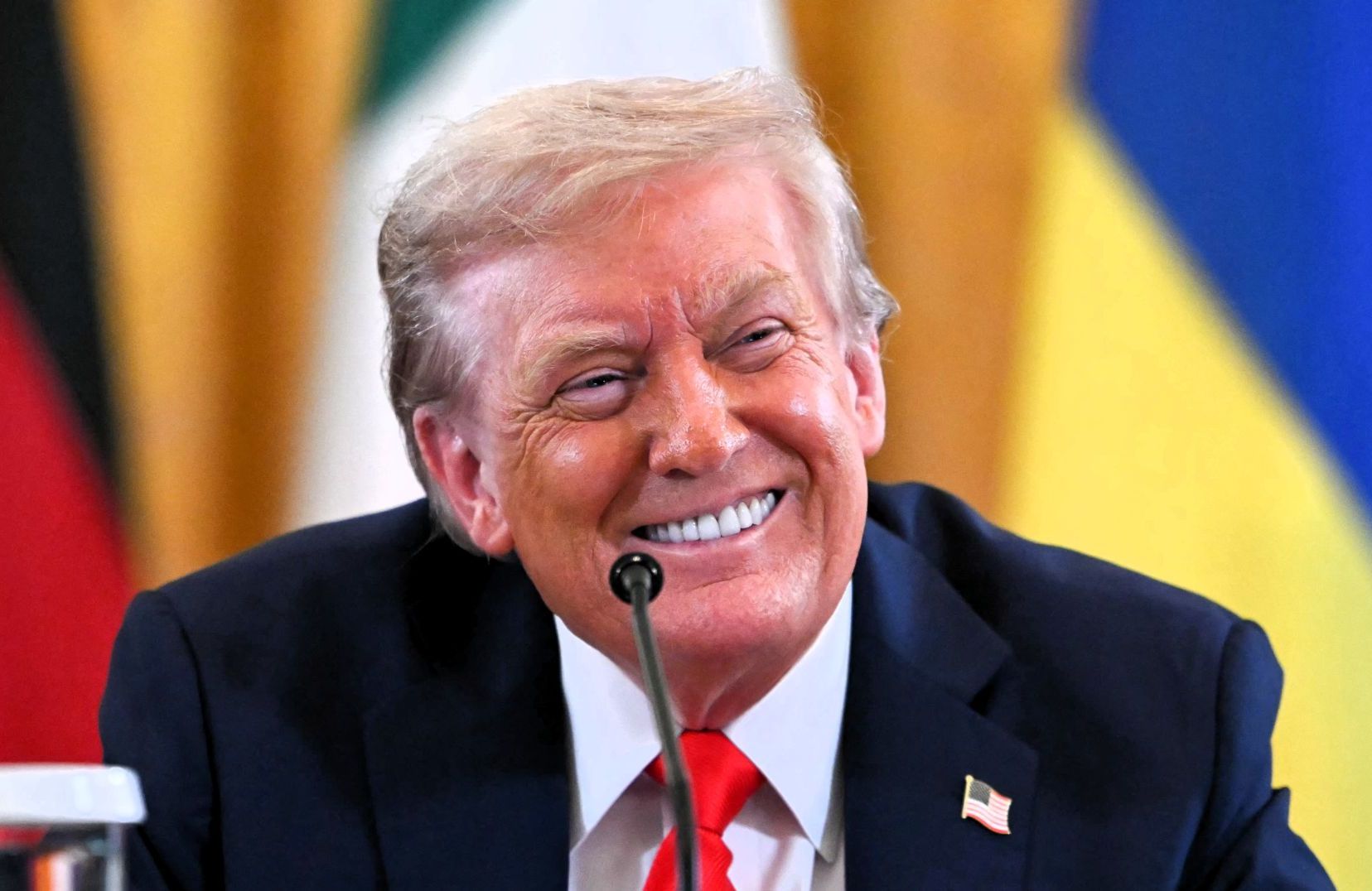 Donald Trump po spotkaniu z Wołodymyrem Zełenskim i  europejskimi liderami w Białym Domu, 18 sierpnia 2025 r.