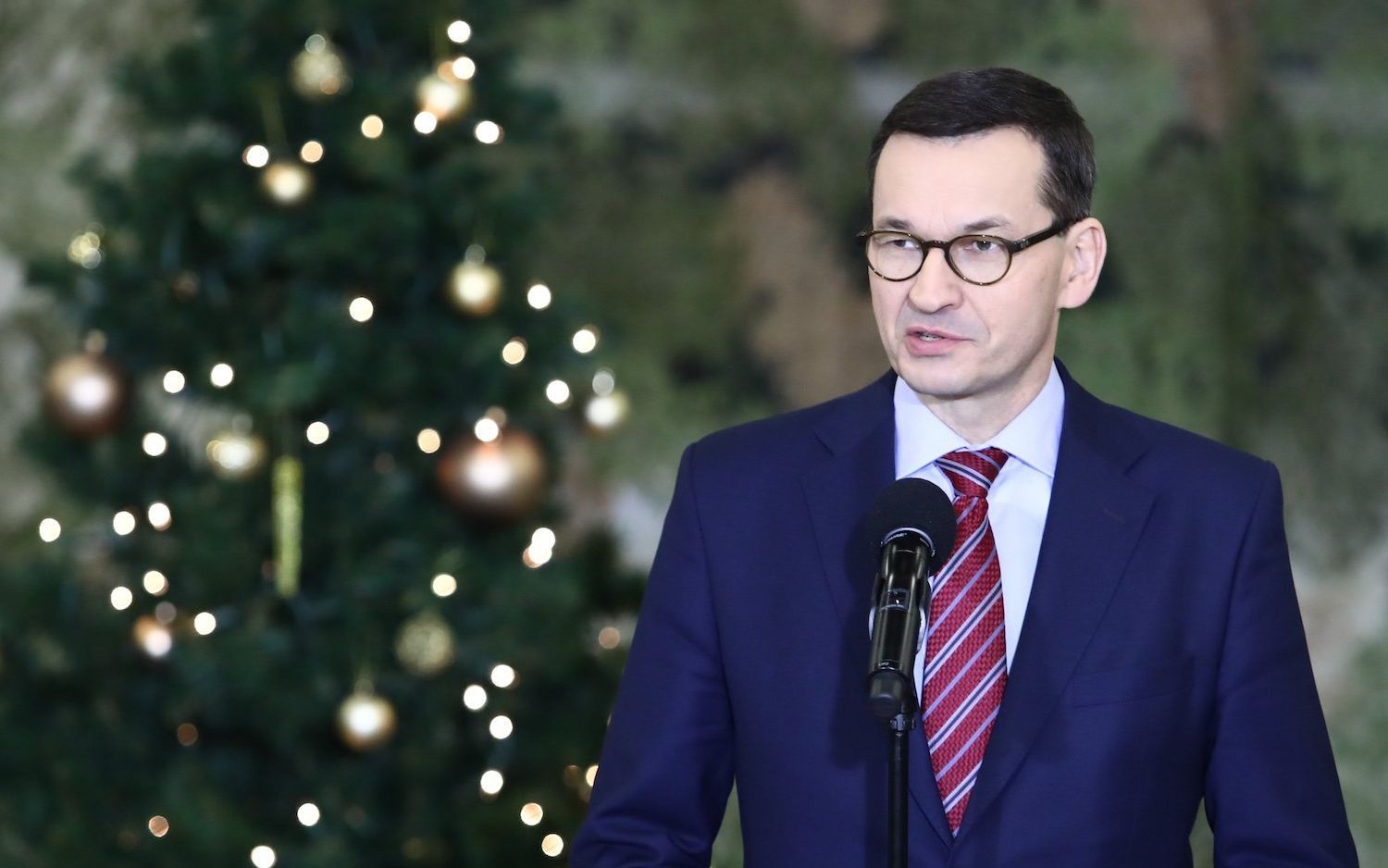 18.12.2019 Krakow . Dowodztwo Wojsk Specjalnych . Premier Mateusz Morawiecki podczas wigilijnego spotkania z zolnierzami Wojsk Specjalnych .
Fot. Jakub Porzycki / Agencja Gazeta