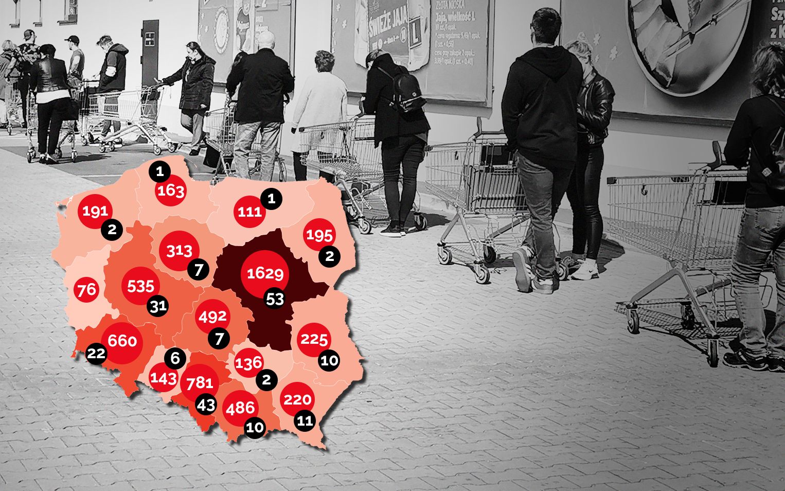 Grafika do artykułu Kaczyński limuzyną na Powązki. Pandemia nie zwalnia na święta [RAPORT, MAPY]