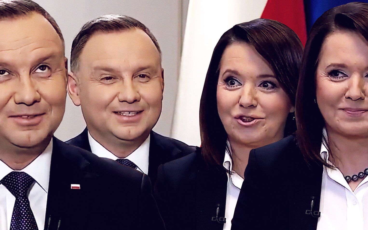 Grafika do artykułu 5 lat Dudy w TVP. Warsztat Holeckiej, mowa dwóch ciał. "Prezydentura to wielka samotność"