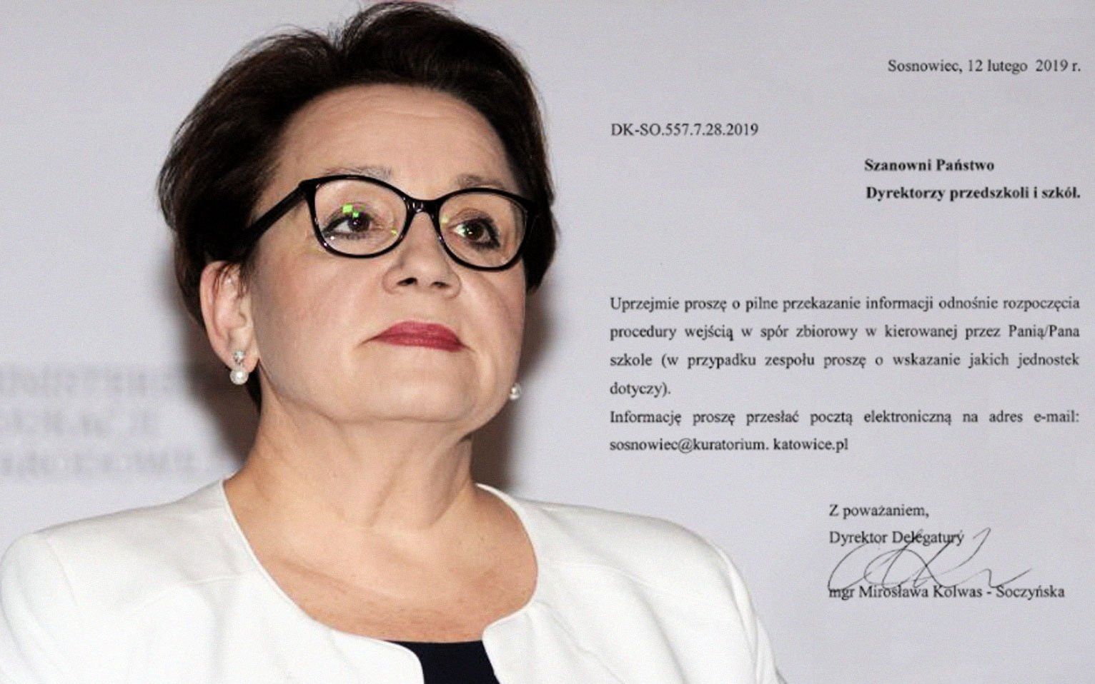 Grafika do artykułu Anna "Łamistrajk" Zalewska. Rękami kuratorów sprawdza, w których szkołach nauczyciele szykują protest