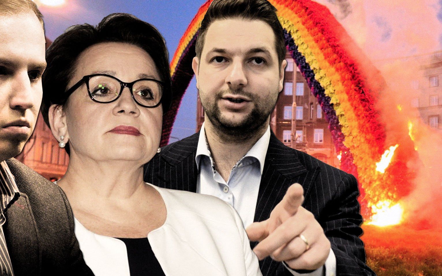 Grafika do artykułu LGBT+ nowym paliwem wyborczym. PiS szczuje według scenariusza "na uchodźców"