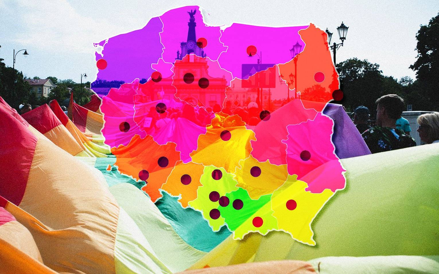Grafika do artykułu Okażmy solidarność z osobami LGBT+! Interaktywna mapa wydarzeń w całej Polsce