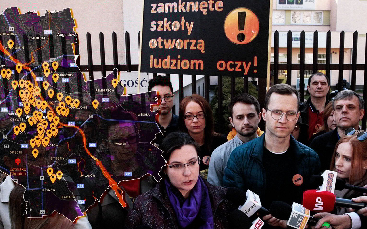 Grafika do artykułu Już 89 szkół w Warszawskim Międzyszkolnym Komitecie Strajkowym [MAPA]. Strajk trwa!