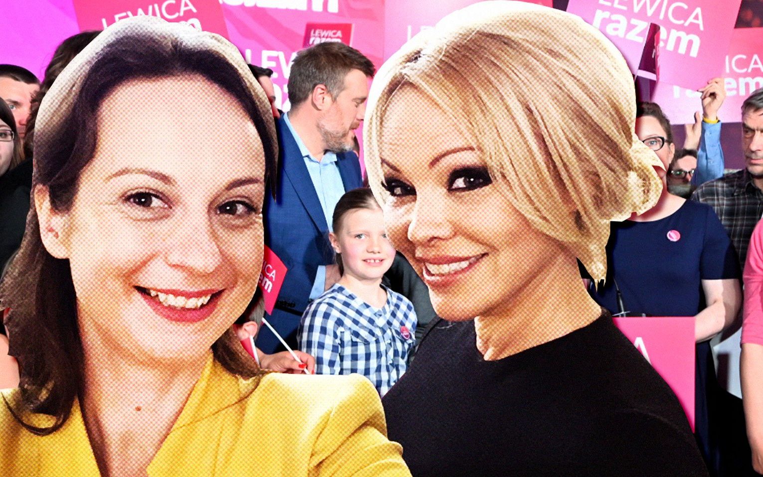 Grafika do artykułu Pamela Anderson poparła Razem. Wyjaśniamy, co stoi za najdziwniejszą wiadomością końca kampanii