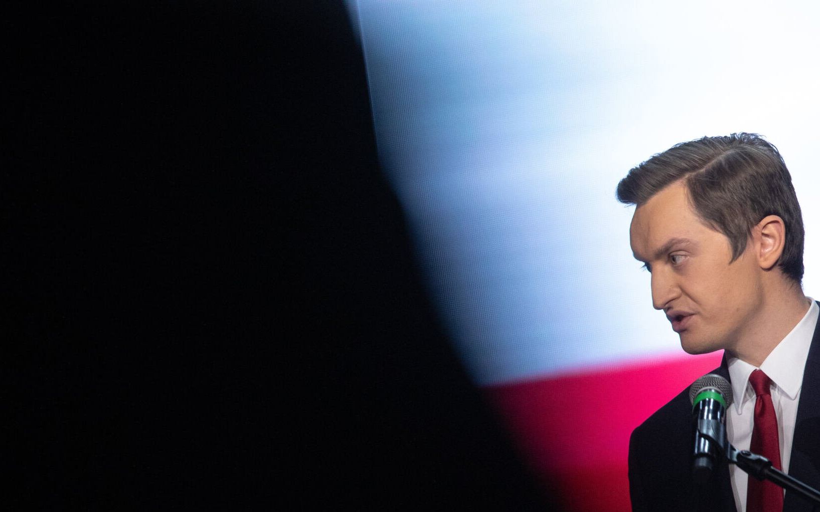 08.02.2020 Warszawa , Palladium . Sebastian Kaleta podczas konwencji partii " Solidarna Polskai " ( pod haslem : " Sprawiedliwa Polska " ). 
Fot. Dawid Zuchowicz / Agencja Gazeta