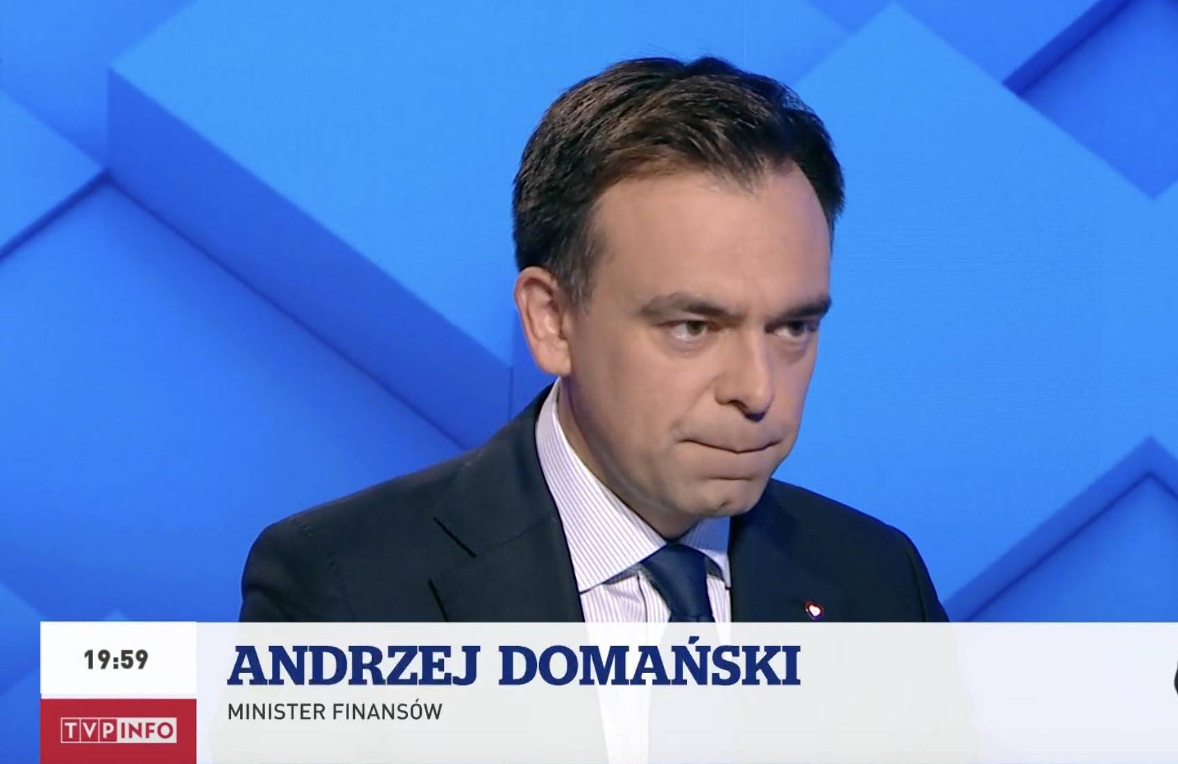 Andrzej Domański w studiu TVP Info