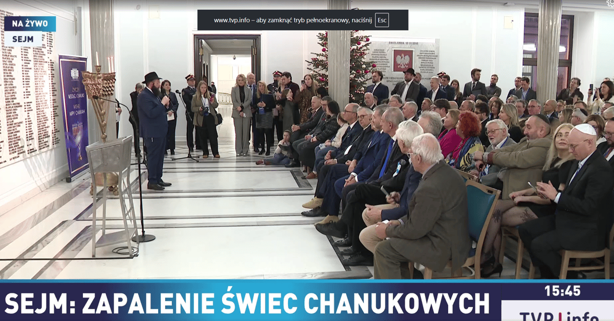 Marszałek Włodzimierz Czarzasty zapalił świece chanukowe w Sejmie