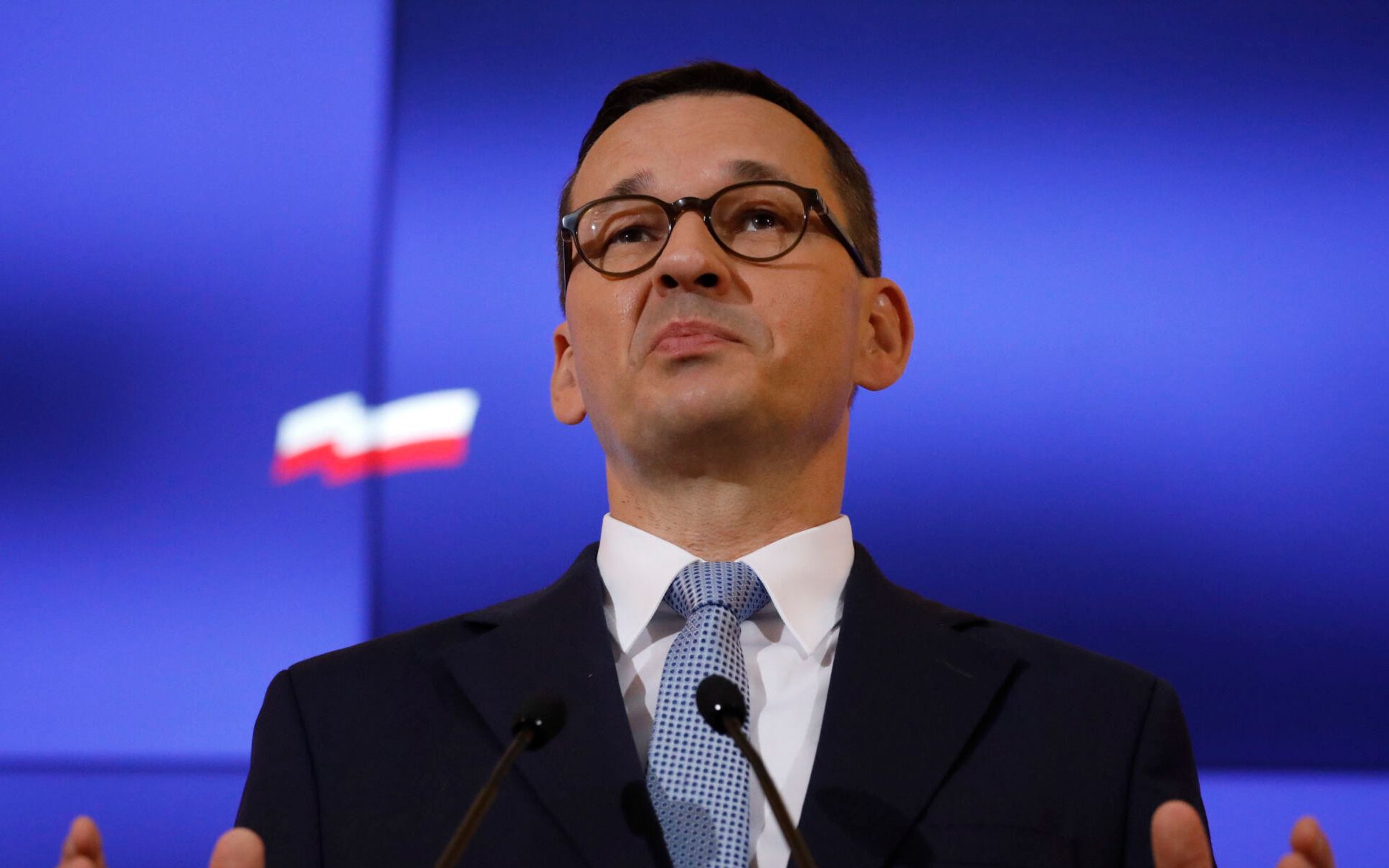 20.08.2020 Warszawa , ul. Ujazdowskie 1/3 , KPRM , sala im. T. Mazowieckiego . Premier Mateusz Morawiecki podczas konferencji prasowej .
Fot. Maciek Jazwiecki / Agencja Gazeta