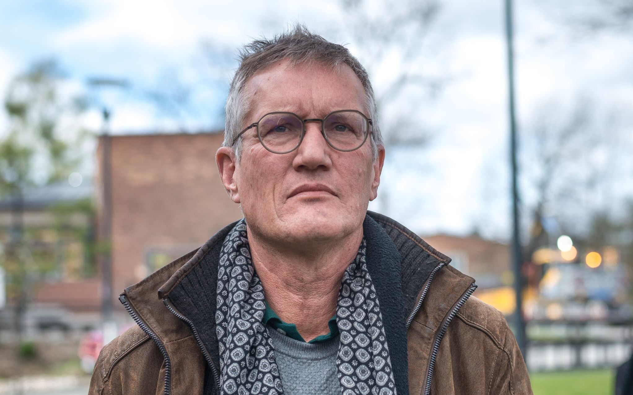 Anders Tegnell during the daily press conference outside the Karolinska Institute.