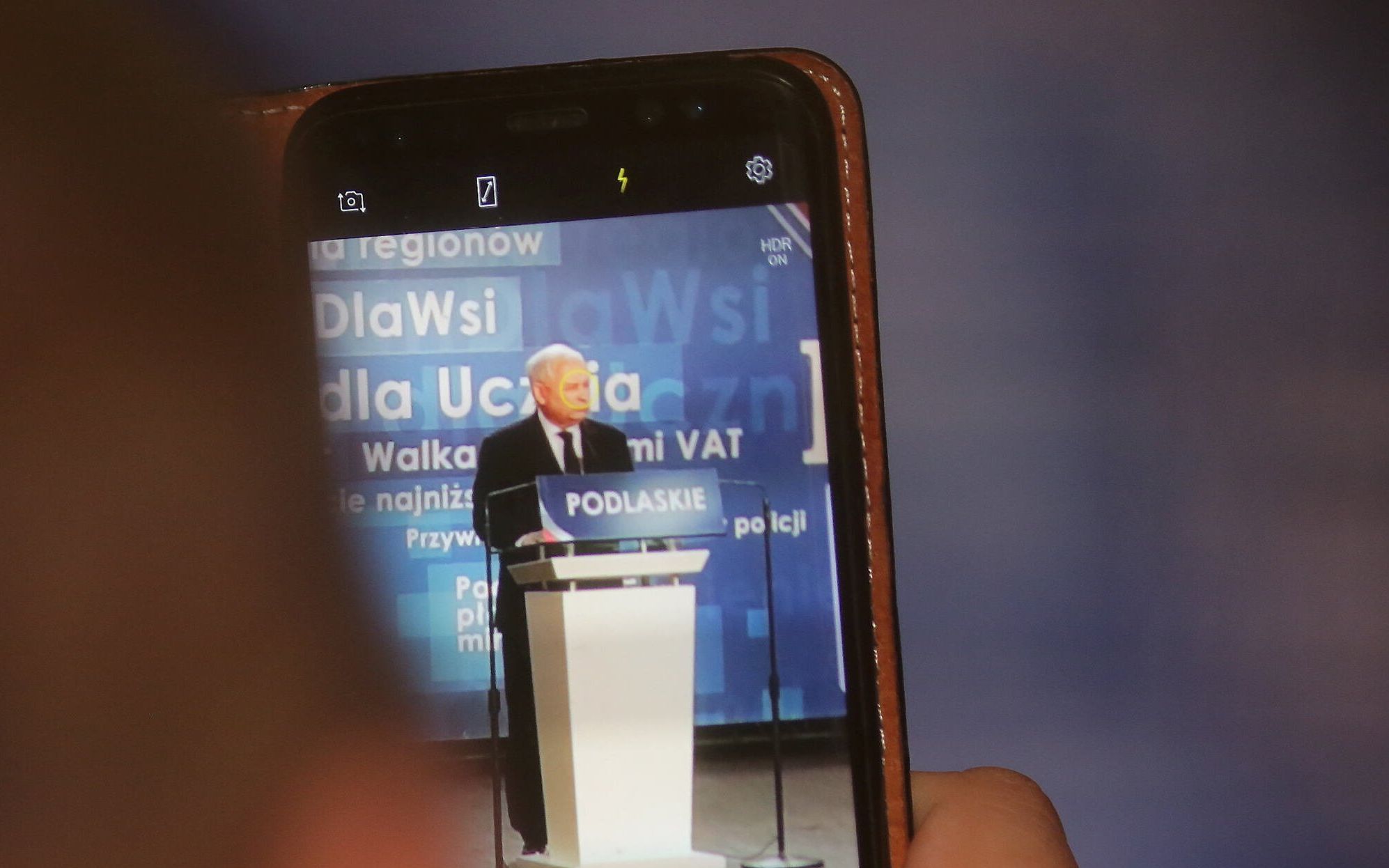 05.10.2018  Bialystok , Teatr Dramatyczny . Prezes PiS Jaroslaw Kaczynski podczas konwencji wyborczej PiS z udzialem prezesa Jaroslawa Kaczynskiego i Mateusza Morawieckiego .
Fot. Agnieszka Sadowska/ Agencja Wyborcza.pl *** Local Caption *** .