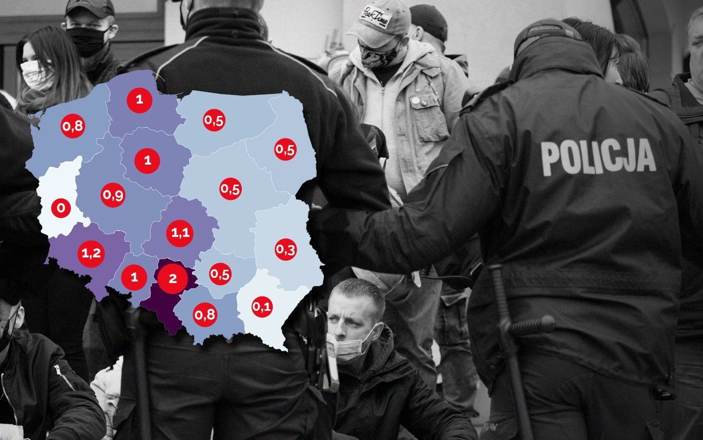 Grafika do artykułu OKO.press ujawniło kluczowe dane o epidemii. W Europie coraz więcej protestów [FAKTY, WYKRESY]