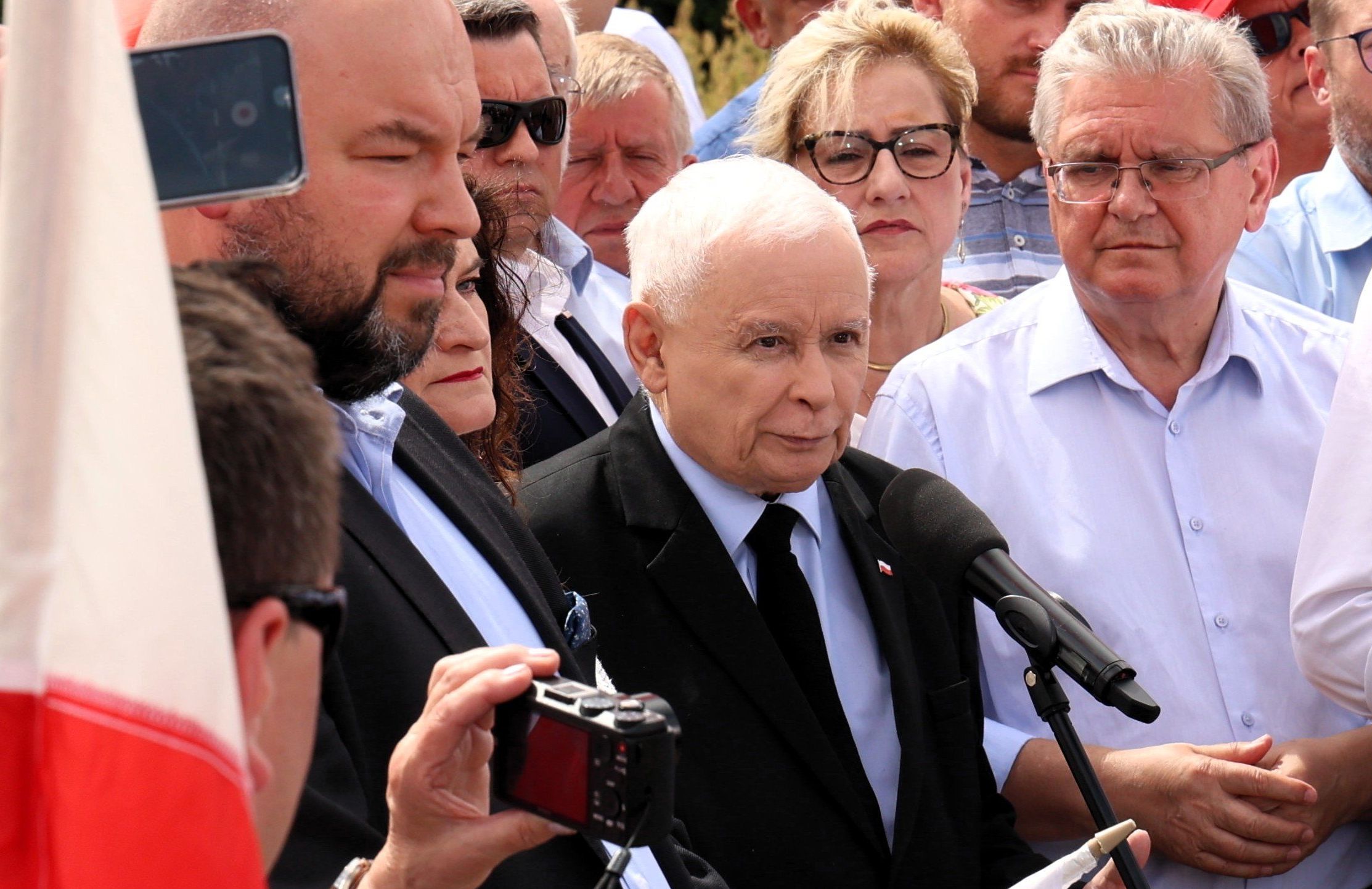 Jarosław Kaczyński na przejściu granicznym z Niemcami, Rosówek – Rosow. 6 lipca 2025 r.