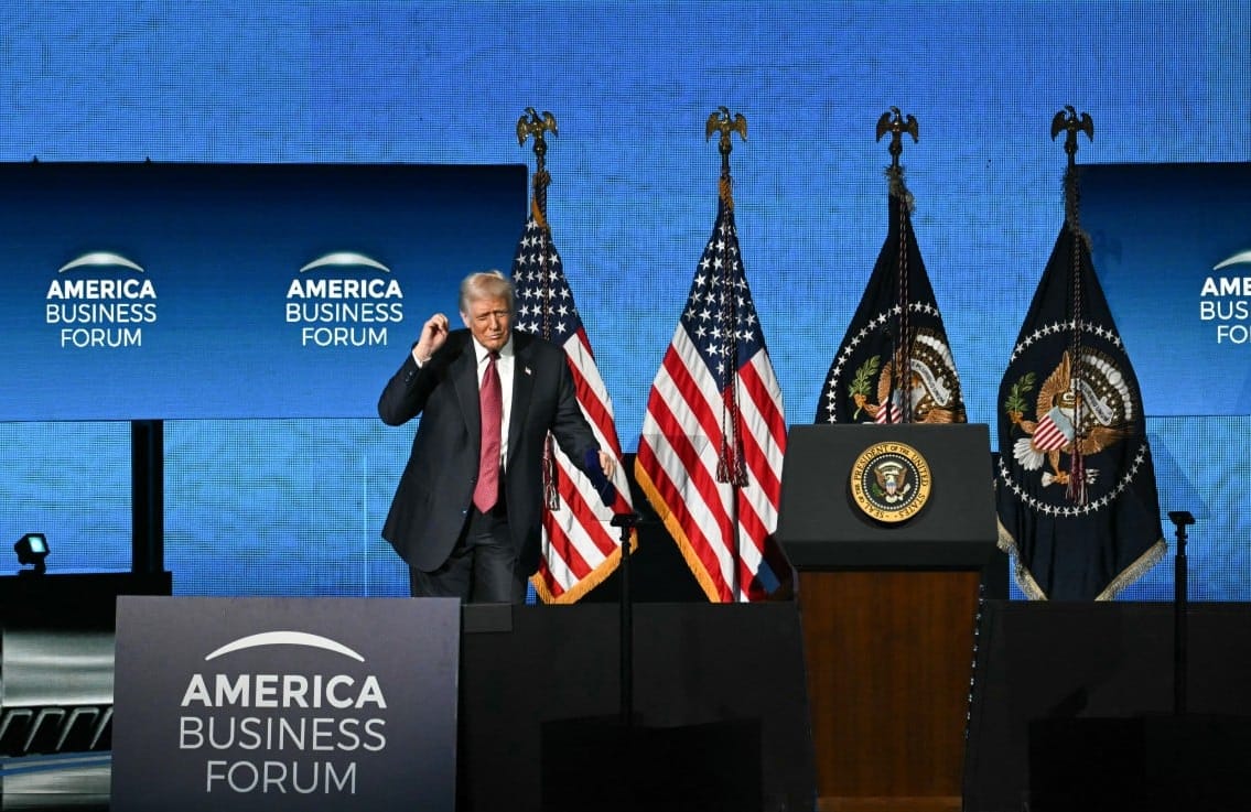 US President Trump remarks at the American Business Forum