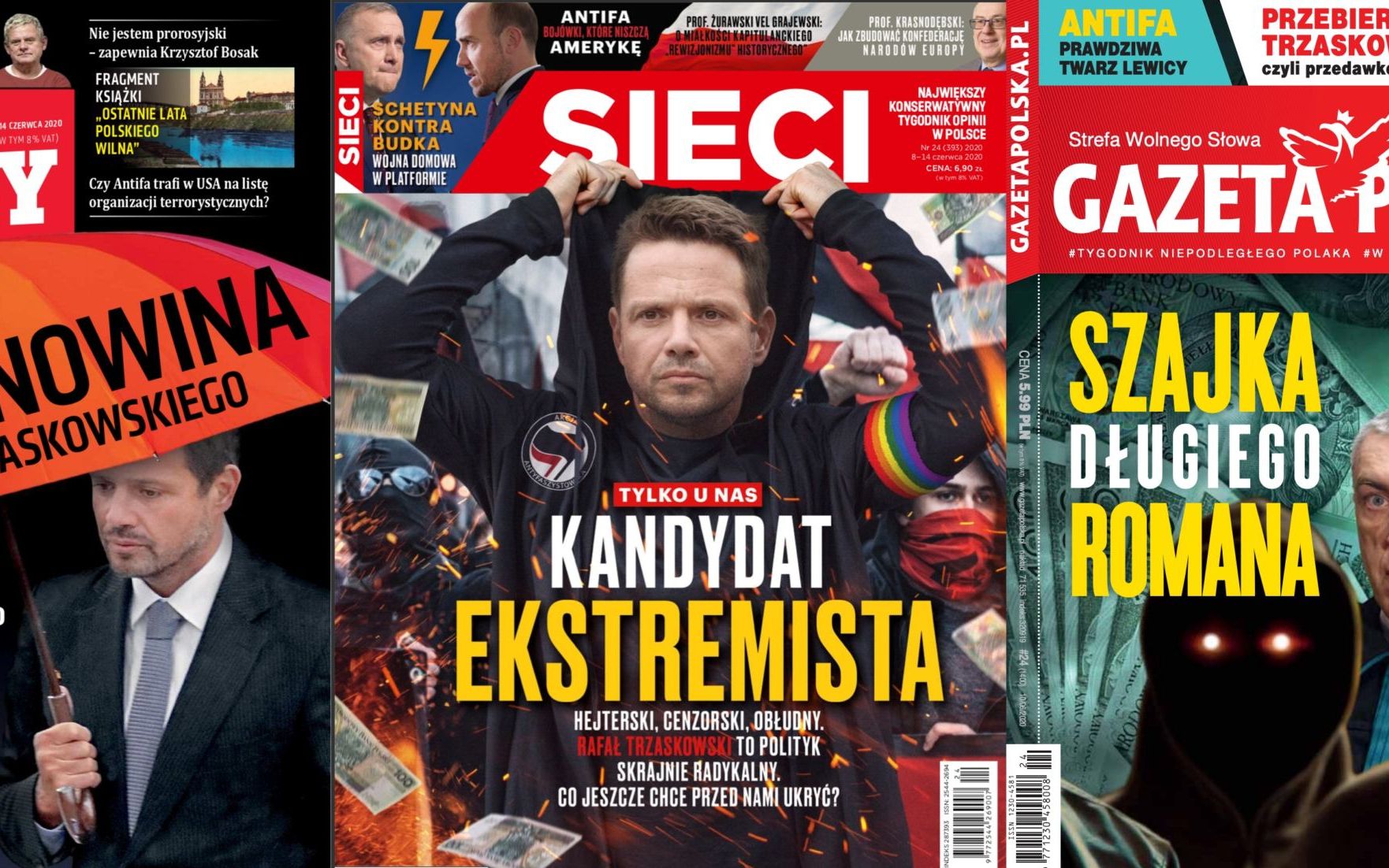 Grafika do artykułu "Polska przestanie istnieć". Jak prawicowa prasa straszy Trzaskowskim