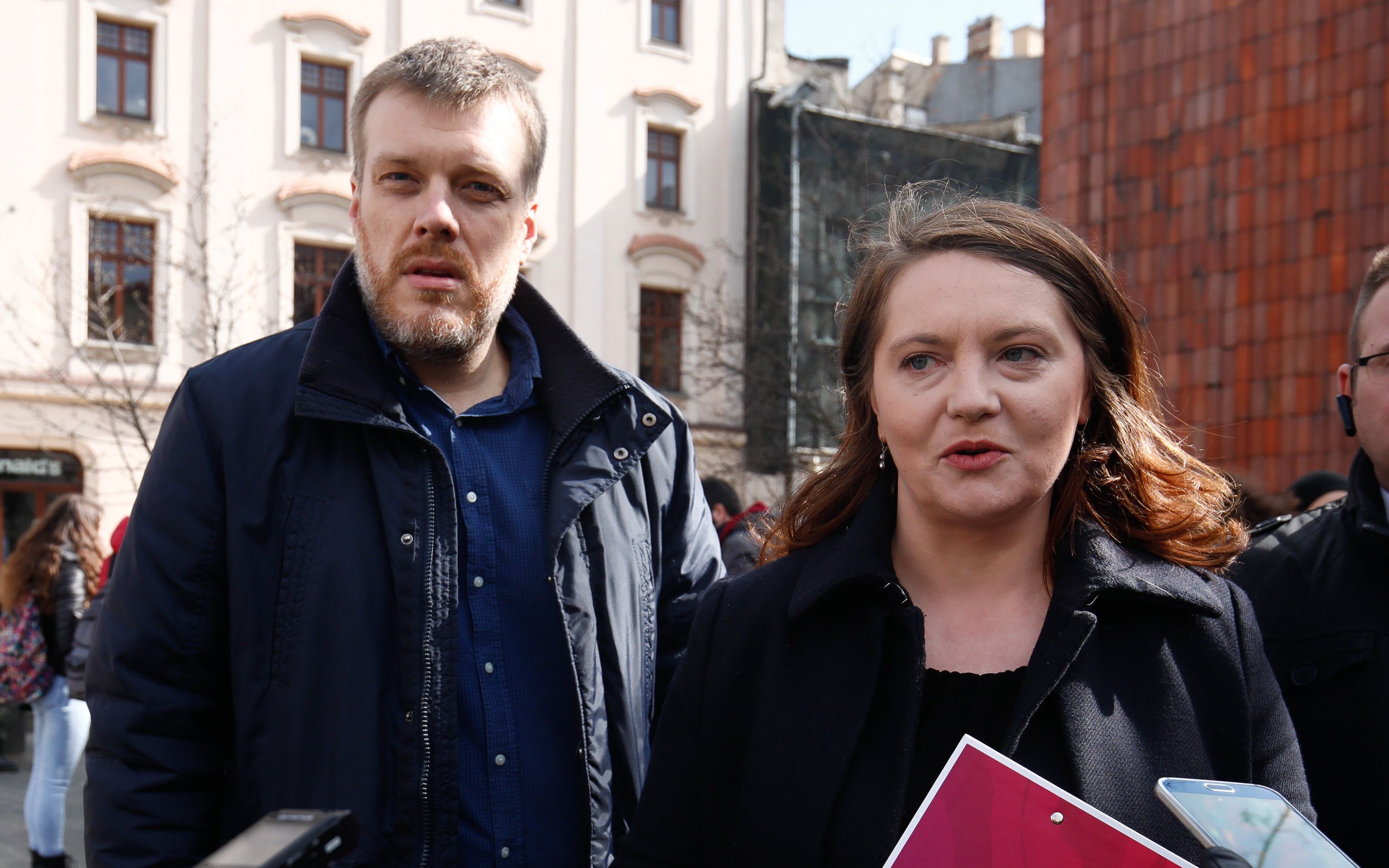 12.03.2019 Krakow , Plac Wszystkich Swietych . Konferencja prasowa koalicji Lewica Razem .

fot. Jakub Wlodek / Agencja Gazeta