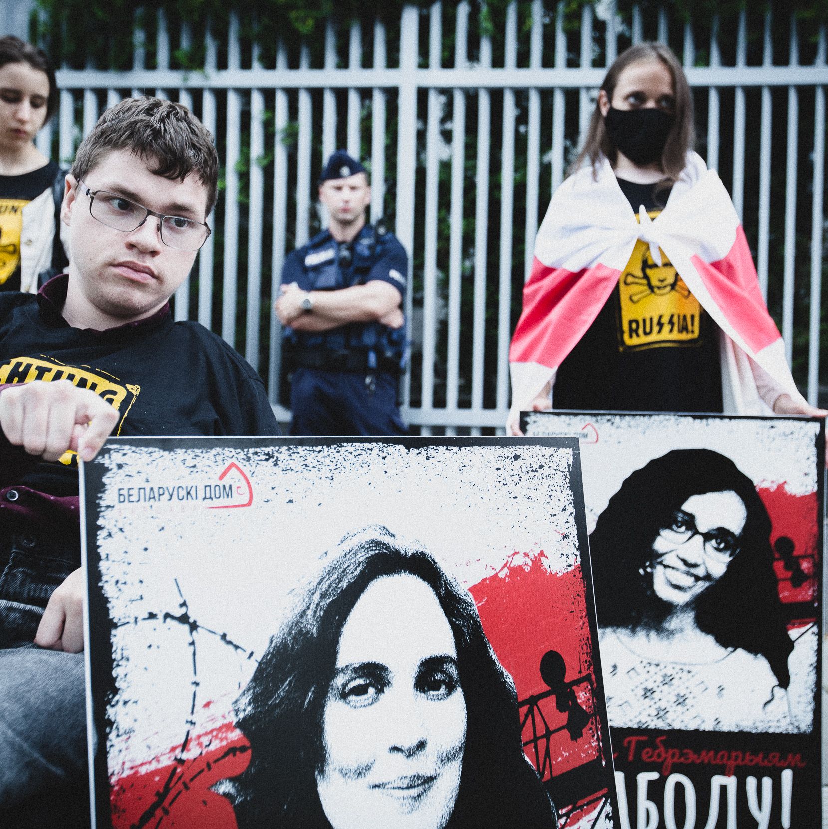 Warszawa, 27.07.2021. Akcja solidarnościowa z Bialorusią