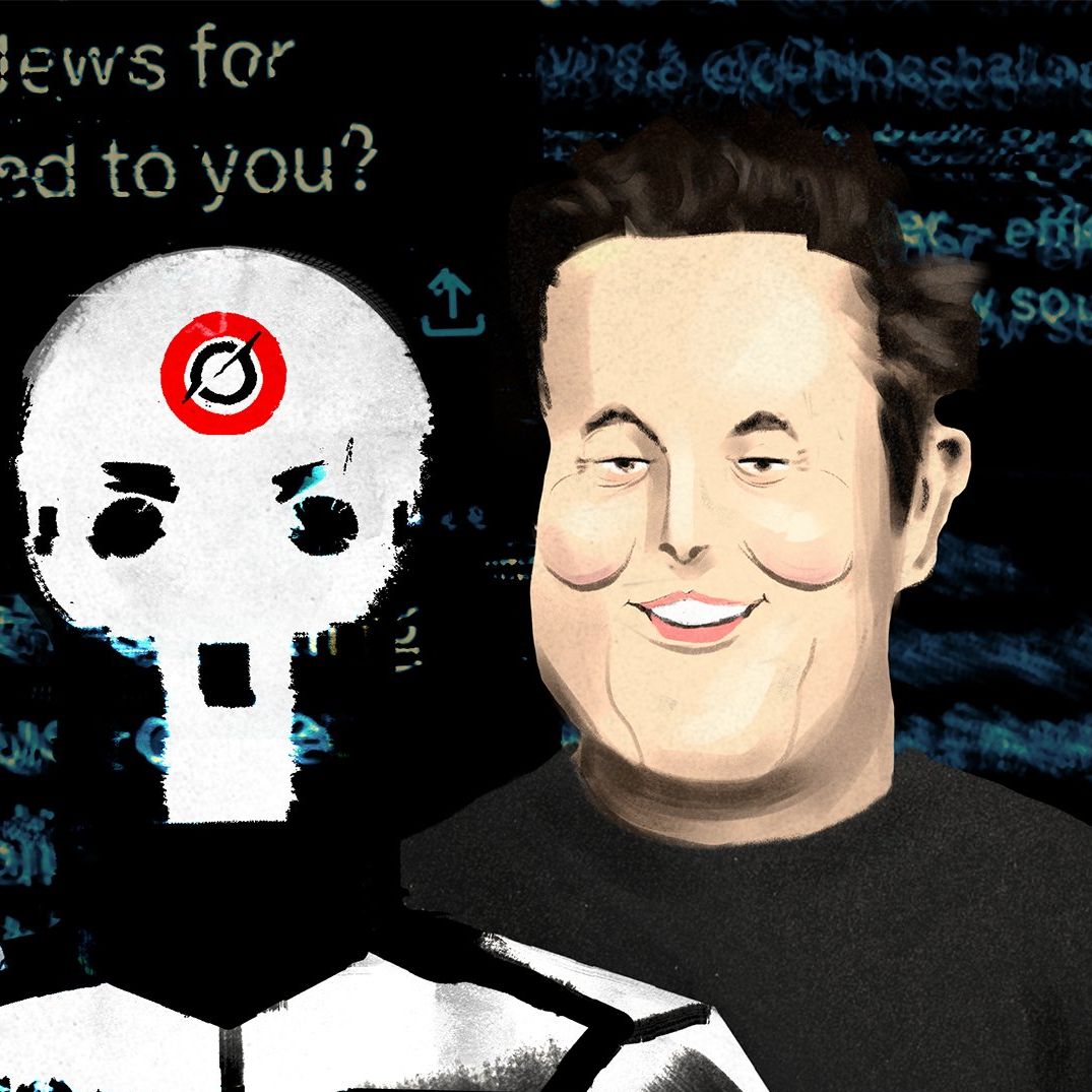 Ilustracja do tekstu o szaleństwach AI na twitterze