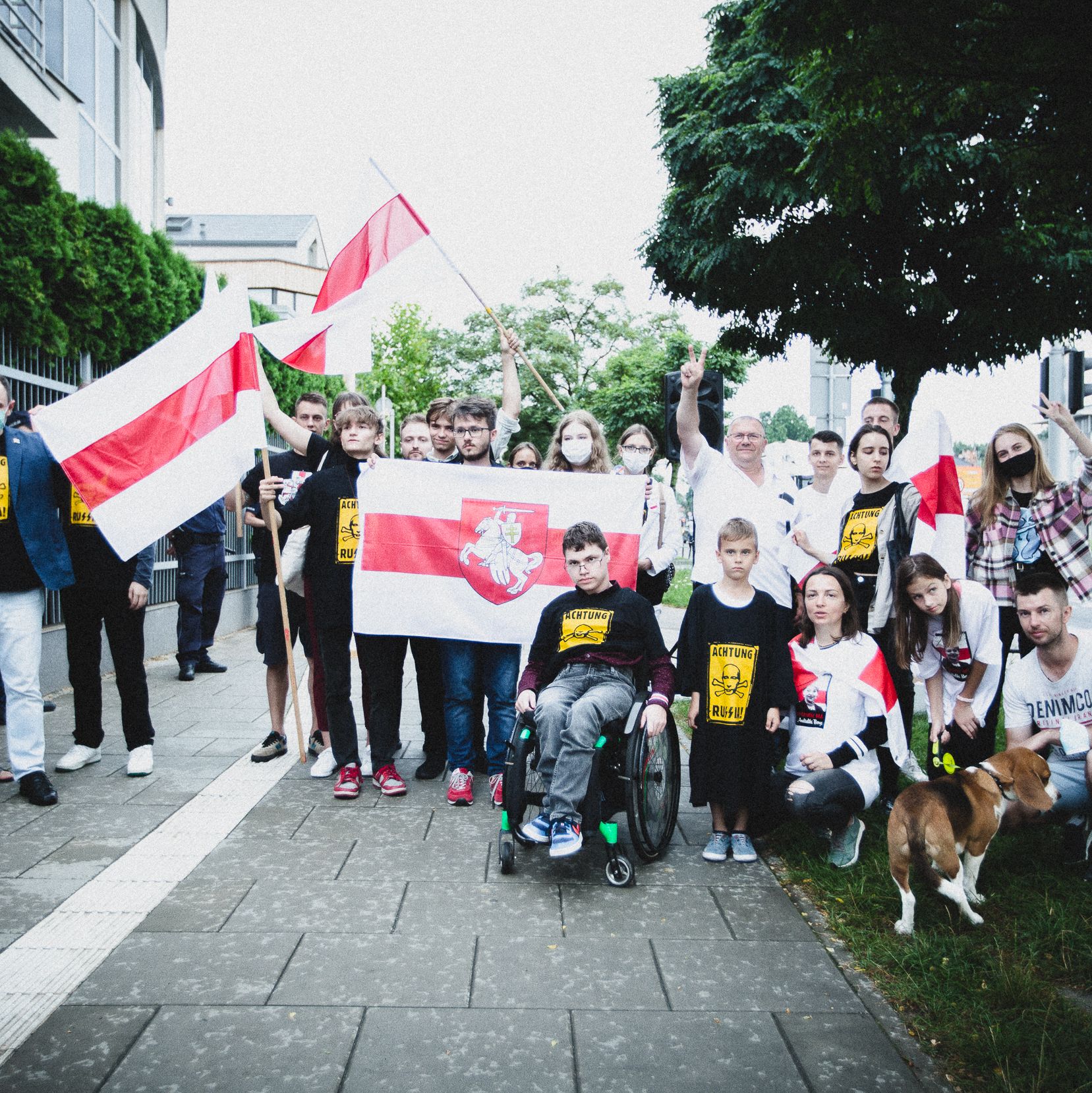 Warszawa, 27.07.2021. Akcja solidarnościowa z Bialorusią