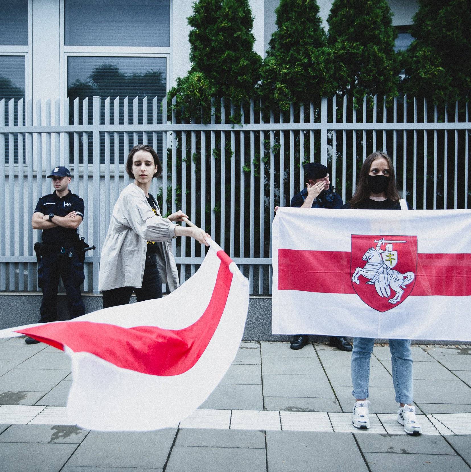 Warszawa, 27.07.2021. Akcja solidarnościowa z Bialorusią