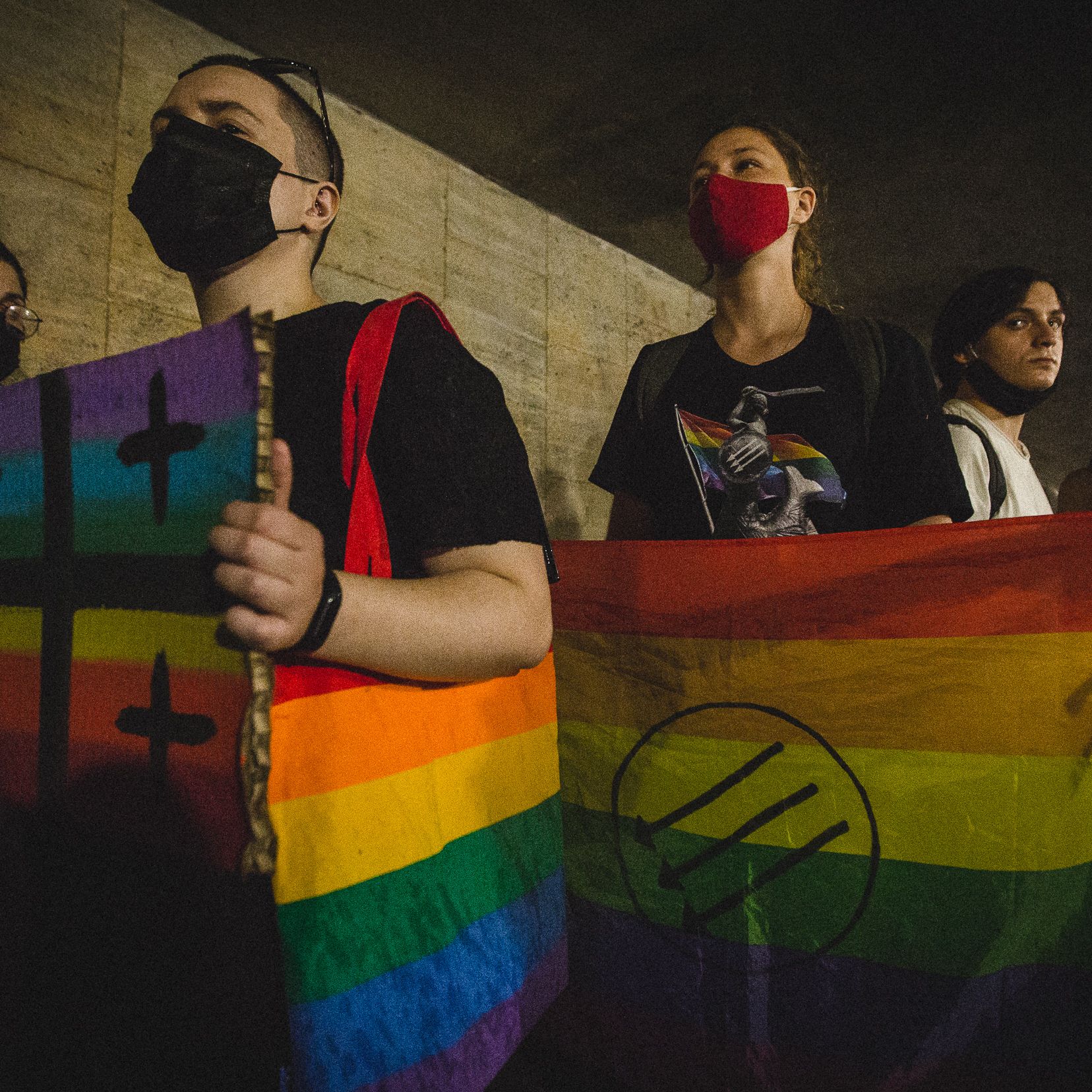 Warszawa, 08.07.2021. Solidarność z osobami LGBT w Gruzji - demonstracja