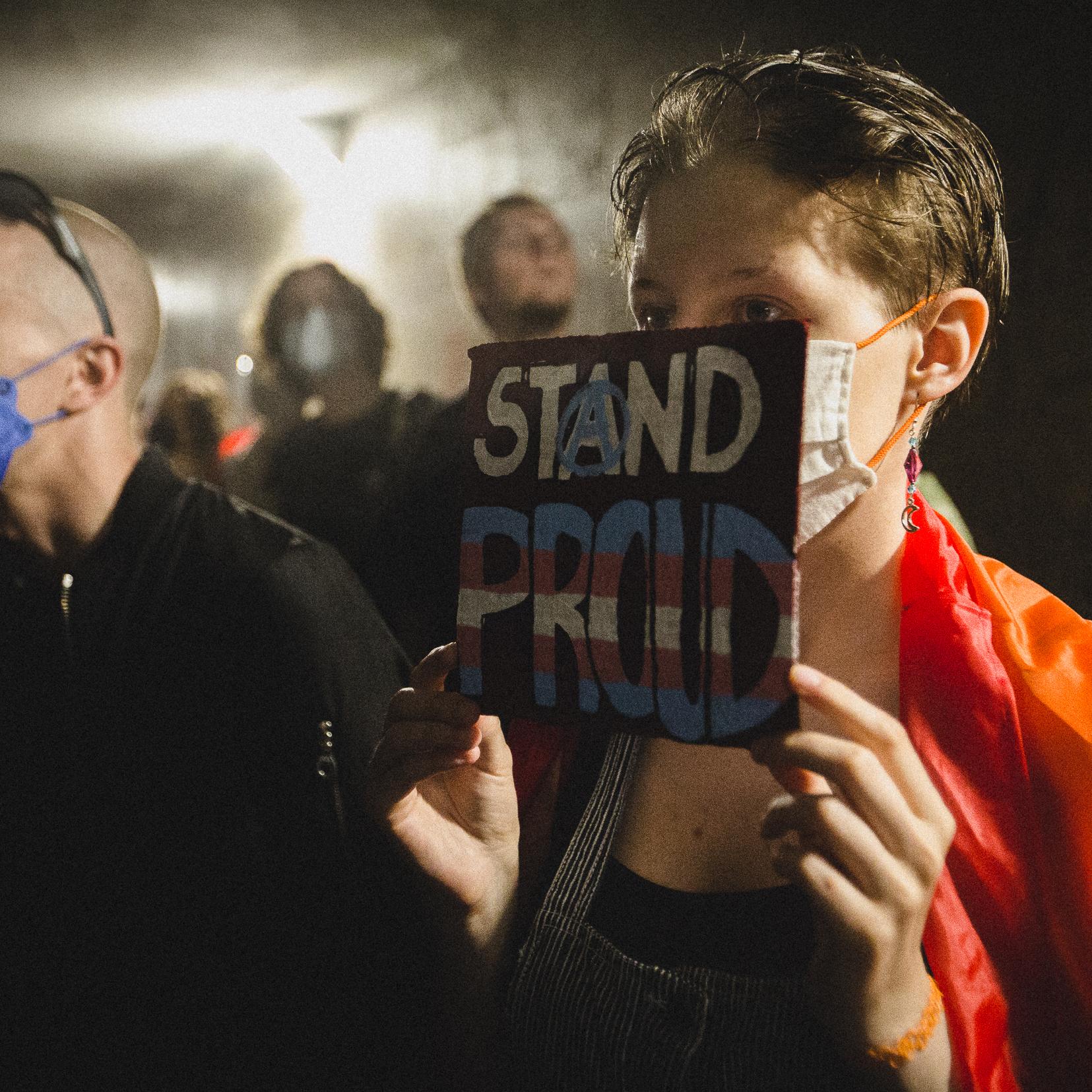 Warszawa, 08.07.2021. Solidarność z osobami LGBT w Gruzji - demonstracja
