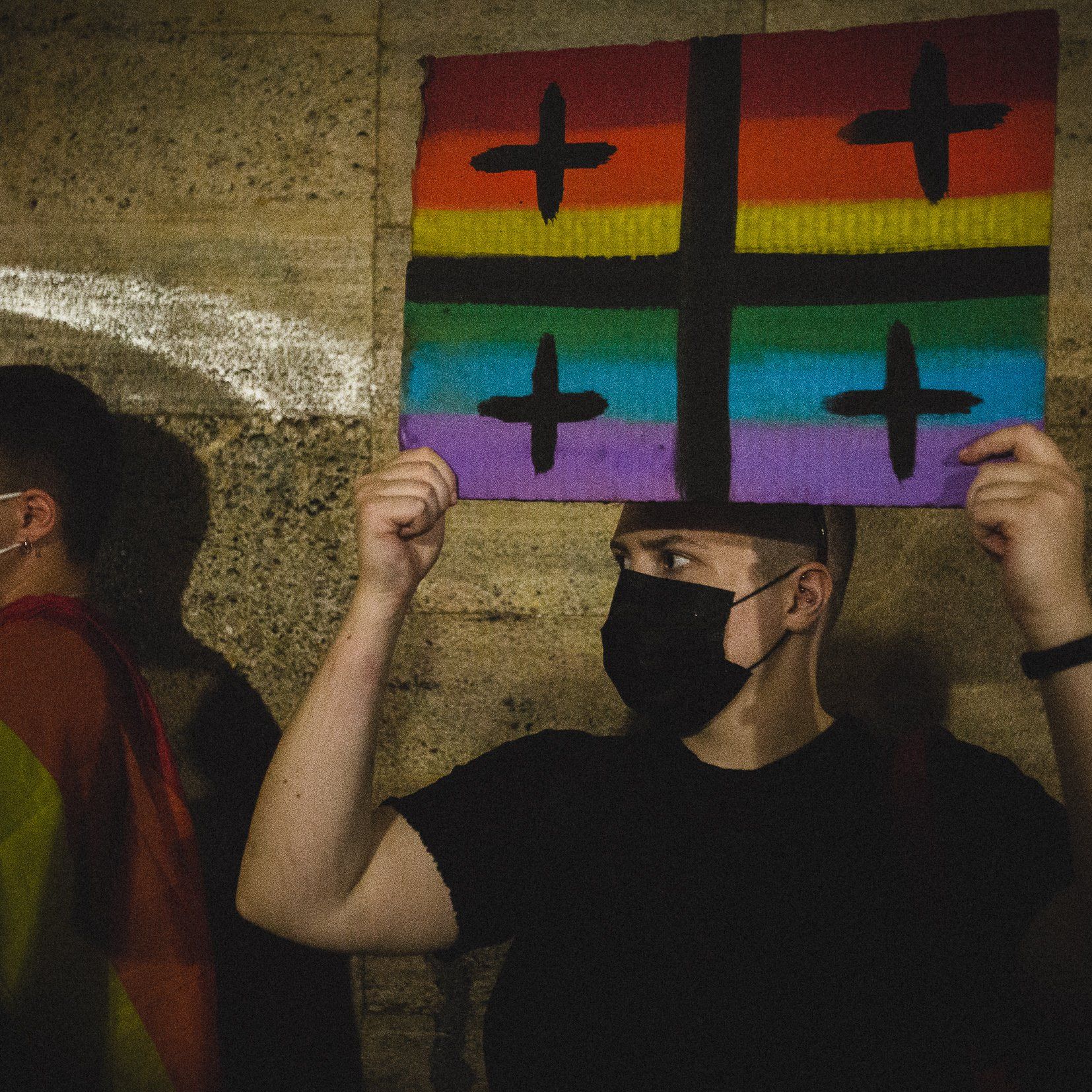 Warszawa, 08.07.2021. Solidarność z osobami LGBT w Gruzji - demonstracja