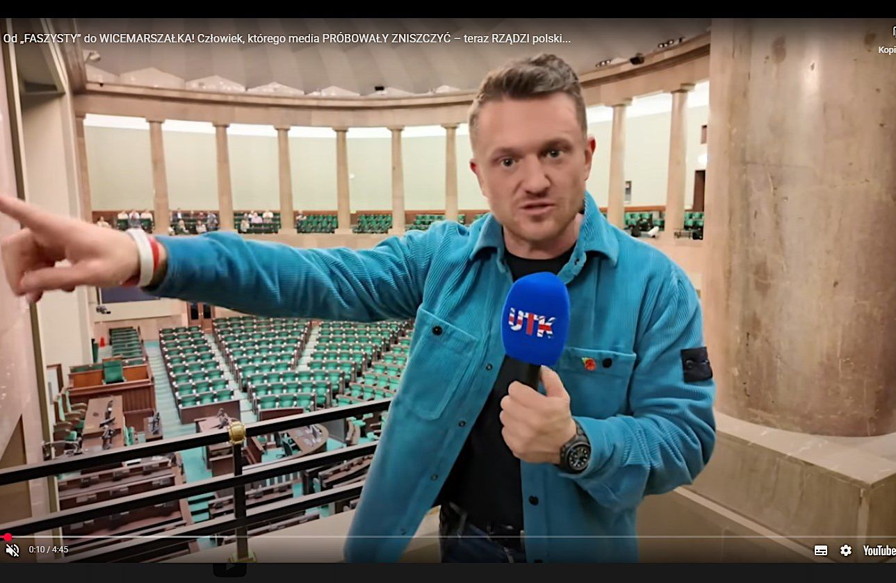 Brytyjski nacjonalista Tommy Robinson w polskim Sejmie. 10.11.2025 r.