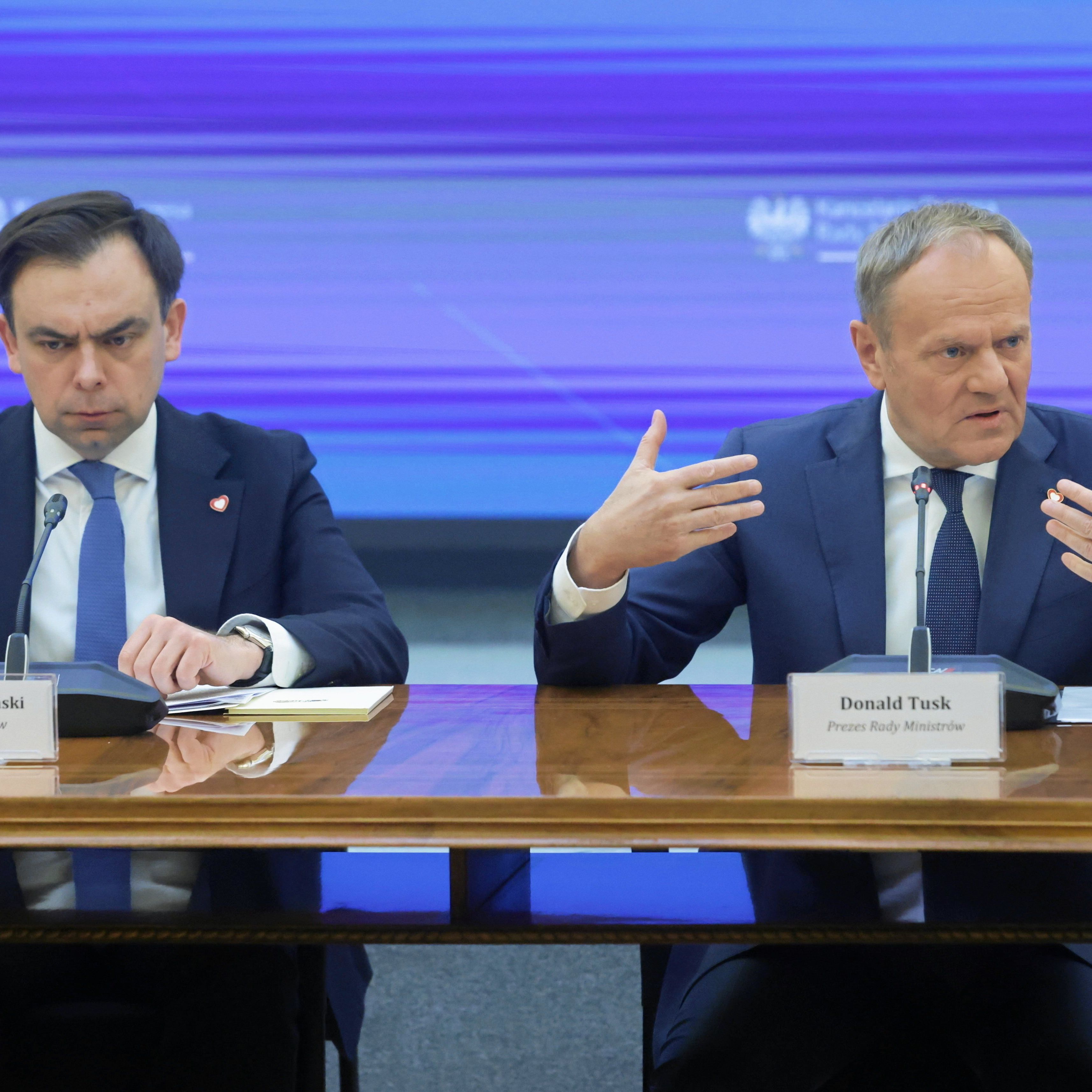 Minister finansów Andrzej Domański  i premier Donald Tusk, 24.03.2025 r. Warszawa
