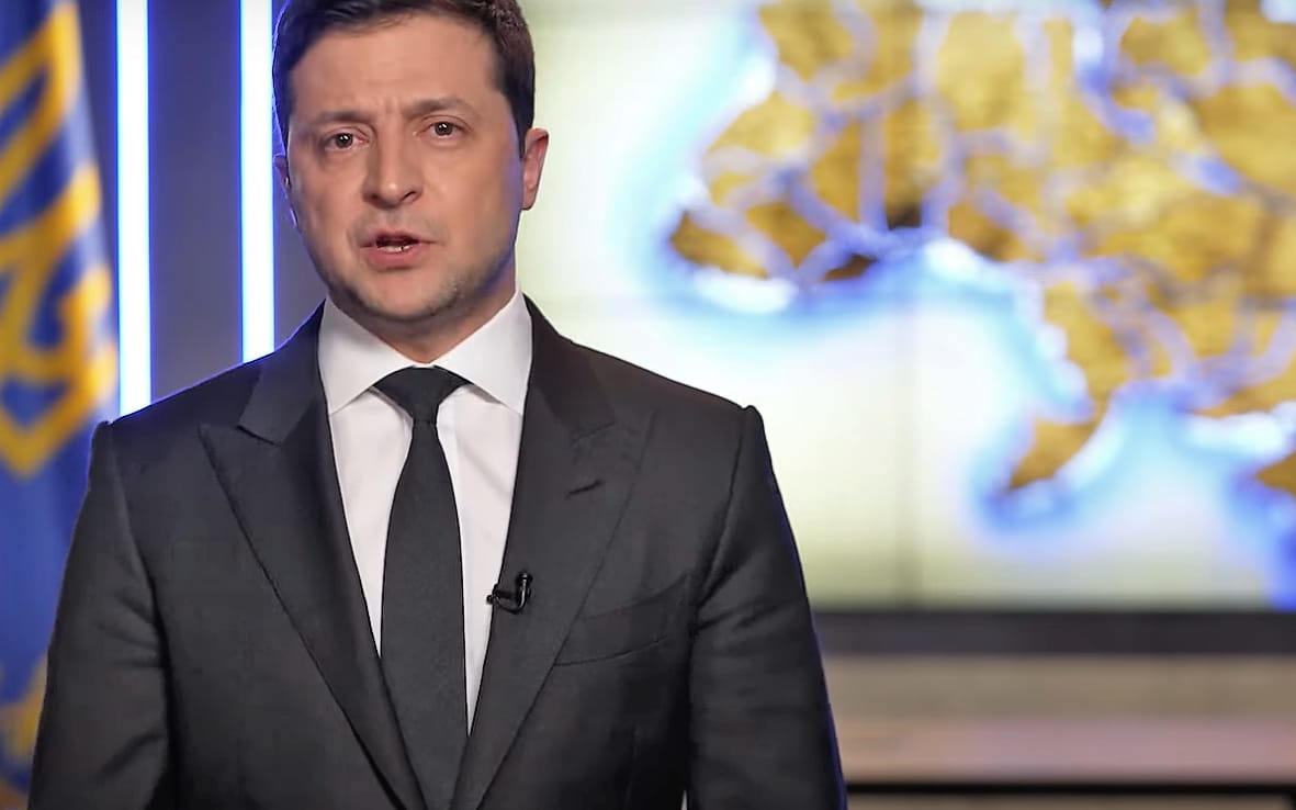 Grafika do artykułu Nocne wystąpienie Zełenskiego. "Czy Rosjanie chcą wojny? Odpowiedź należy do was" [Słowo w słowo]