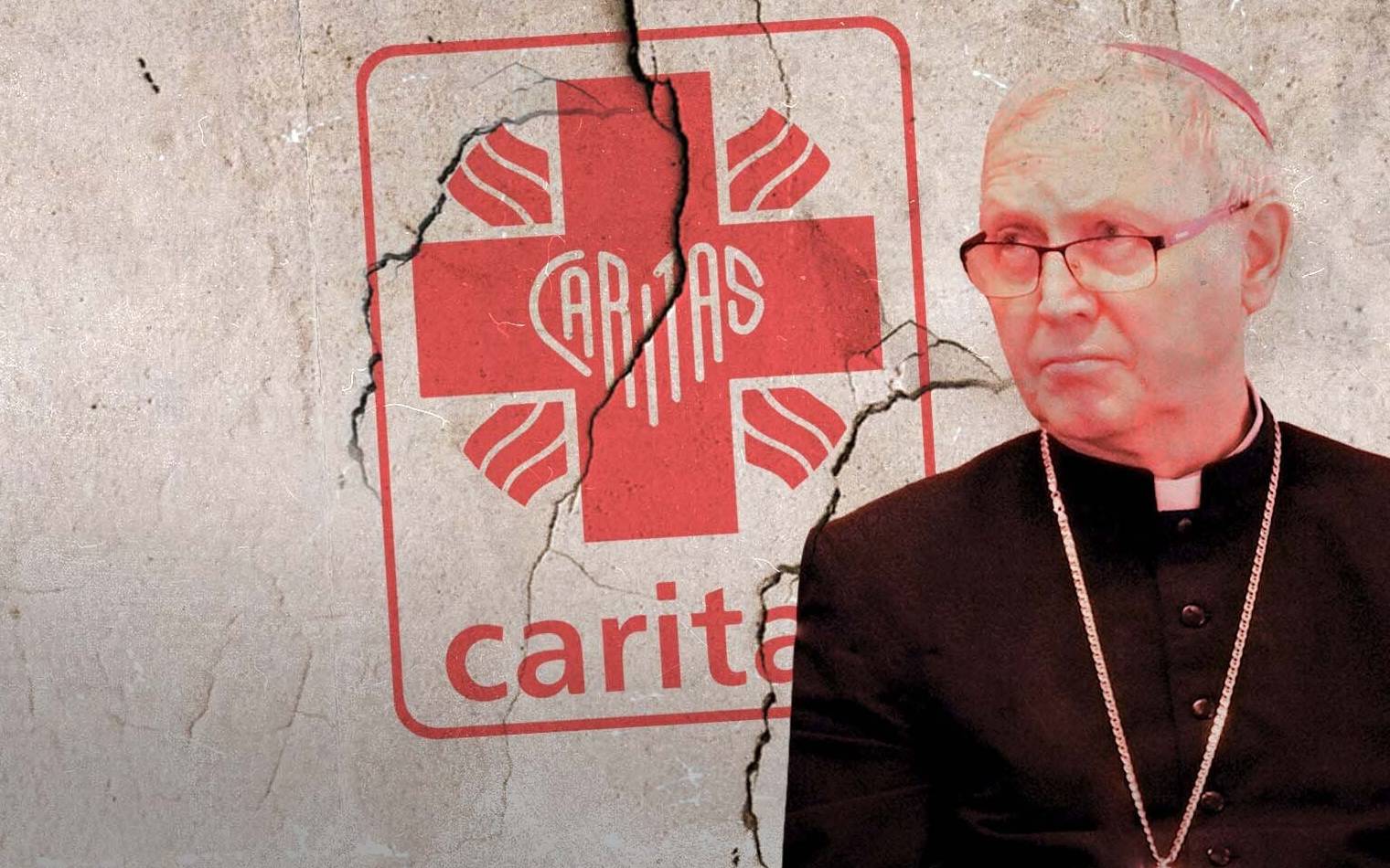 Grafika do artykułu NEWS OKO.press. Płocka Caritas musi zapłacić 19 mln zł za wyłudzenie unijnych dotacji