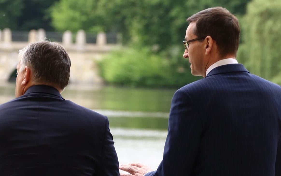 14.05.2018 Warszawa , Lazienki Krolewskie . Premier Mateusz Morawiecki i premier Wegier Viktor Orban podczas spotkania .
Fot. Slawomir Kaminski / Agencja Wyborcza.pl