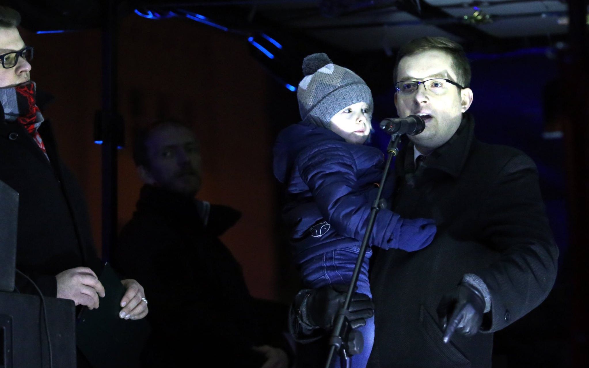 01.03.2020  Warszawa . Narodowy Dzien Pamieci Zolnierzy Wykletych . Posel Robert Winnicki (P) podczas marszu '' Warszawa wykletych '' zorganizowany przez narodowcow . 
Fot. Kuba Atys / Agencja Gazet