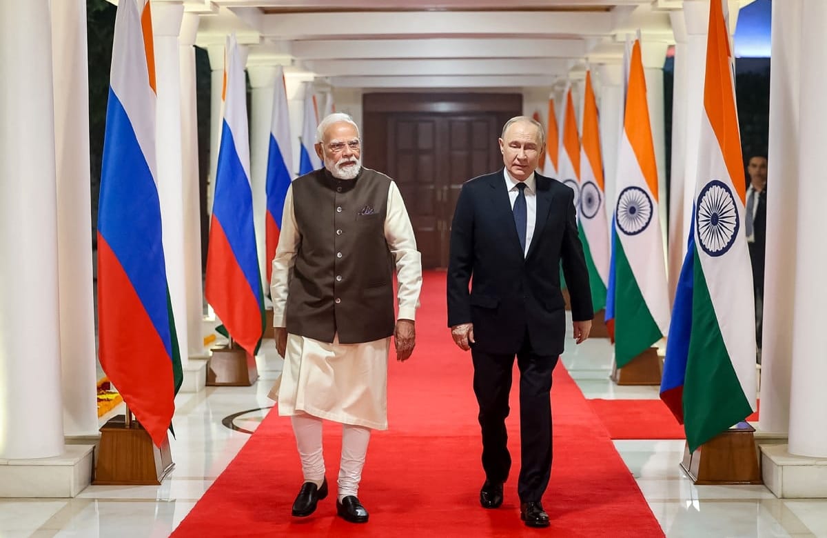 Modi i Putin w rezydencji premiera Indii w New Dehli, 4.12.2025 r.