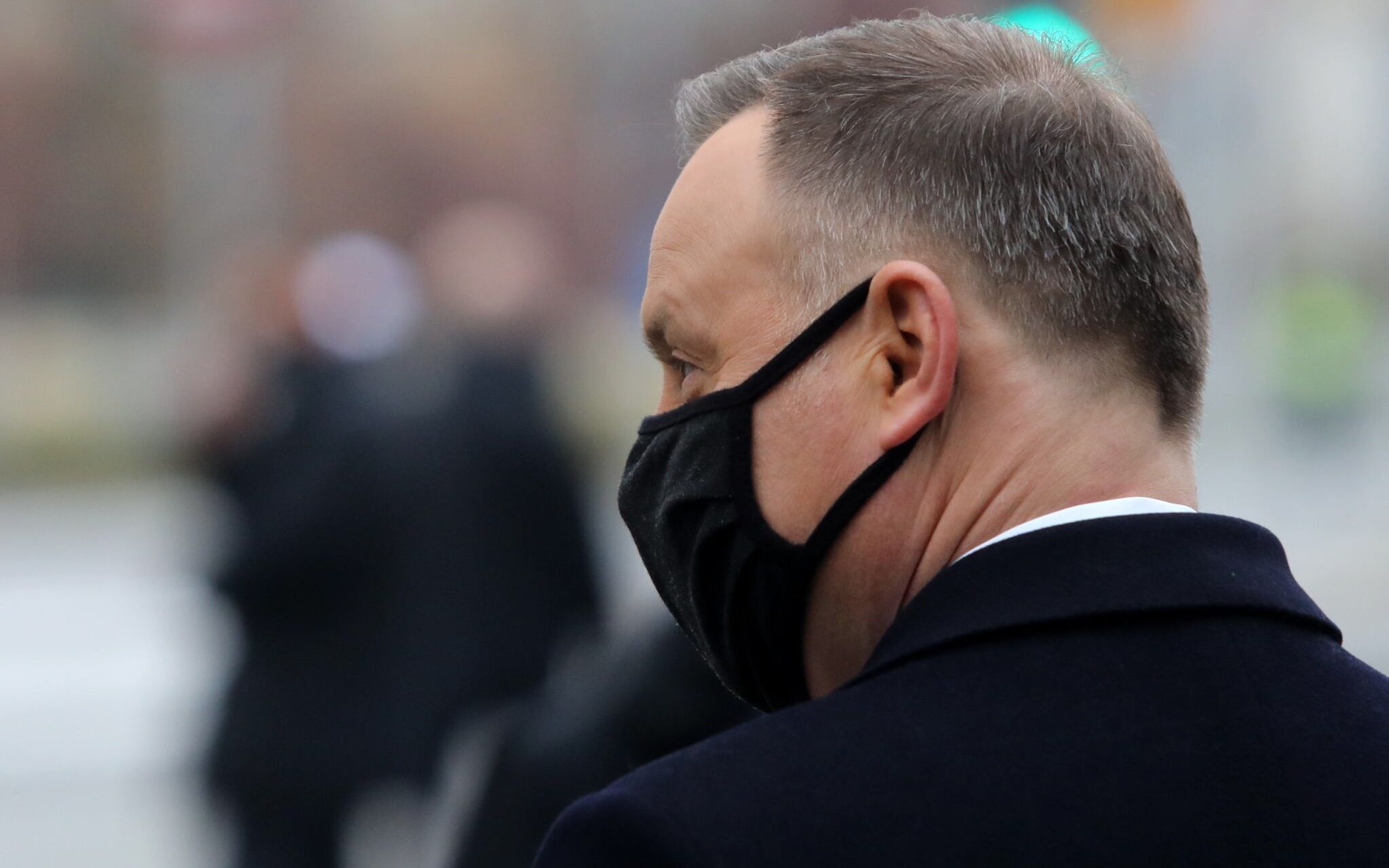 11.11.2020 Warszawa . Prezydent RP Andrzej Duda sklada wieniec pod pomnikiem Romana Dmowskiego - w ramach obchodow Swieta Niepodleglosci . 
Fot. Kuba Atys / Agencja Gazeta