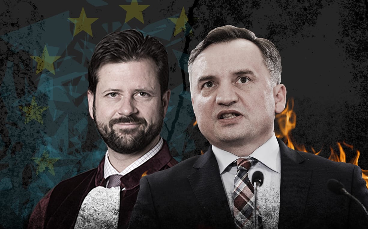 Grafika do artykułu "Piekielne przymierze". Rzecznik TSUE wydał miażdżącą opinię o uprawnieniach Ziobry