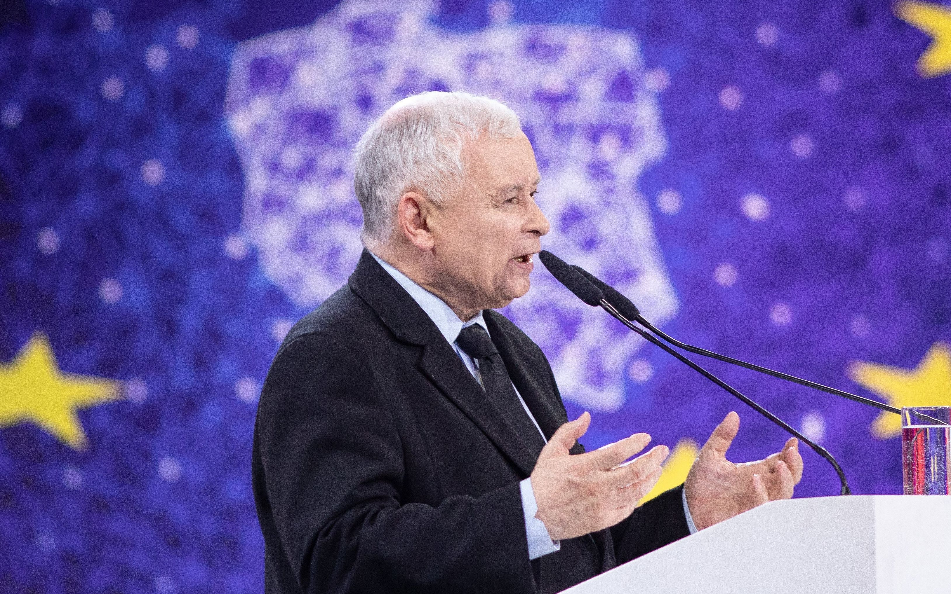 23.02.2019 Warszawa , Hala Expo XXI . Jaroslaw Kaczynski podczas konwencji Prawa i Sprawiedliwosci " Nowa Arena Programowa " . 
Fot. Dawid Zuchowicz / Agencja Gazeta
