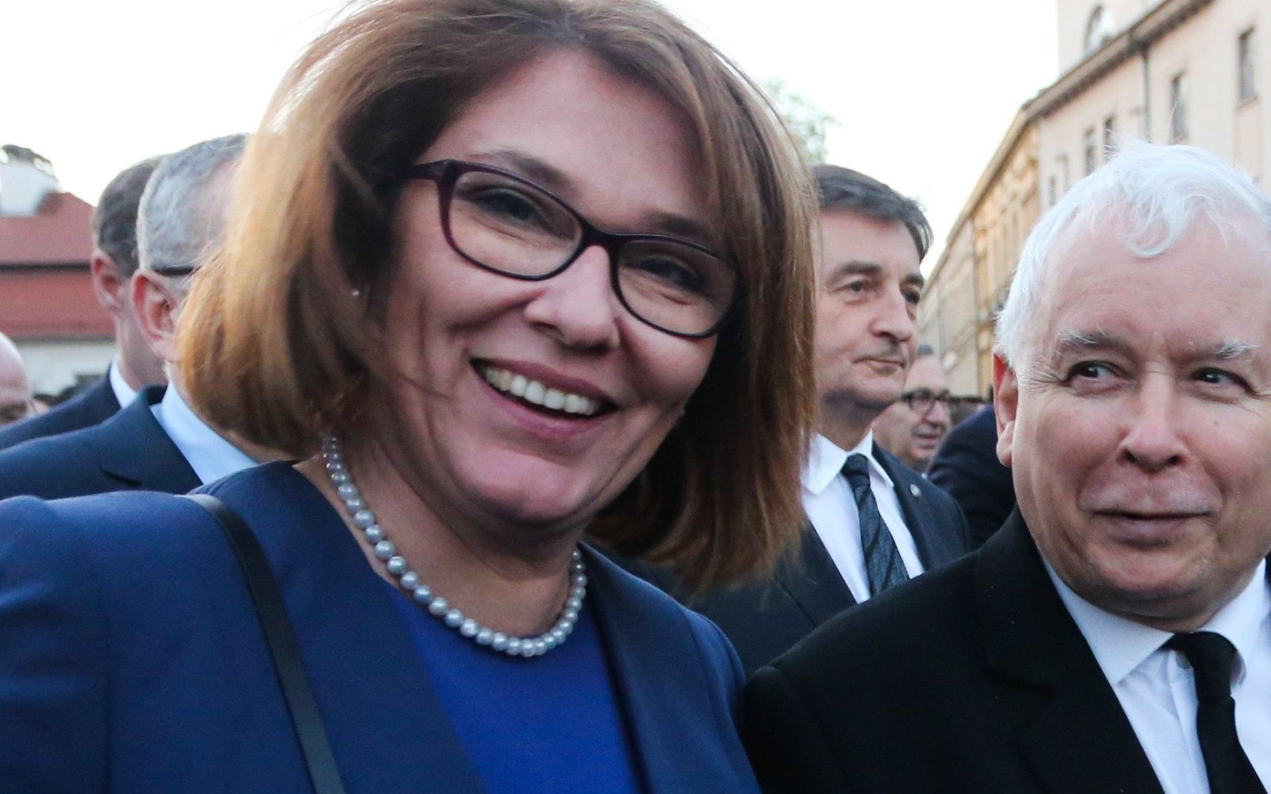 18.04.2018 Krakow , Wawel . Beata Mazurek , Prezes PiS Jaroslaw Kaczynski . Obchody 8. rocznicy pogrzebu pary prezydenckiej Lecha i Marii Kaczynskich . Fot. Jakub Porzycki / Agencja Gazeta