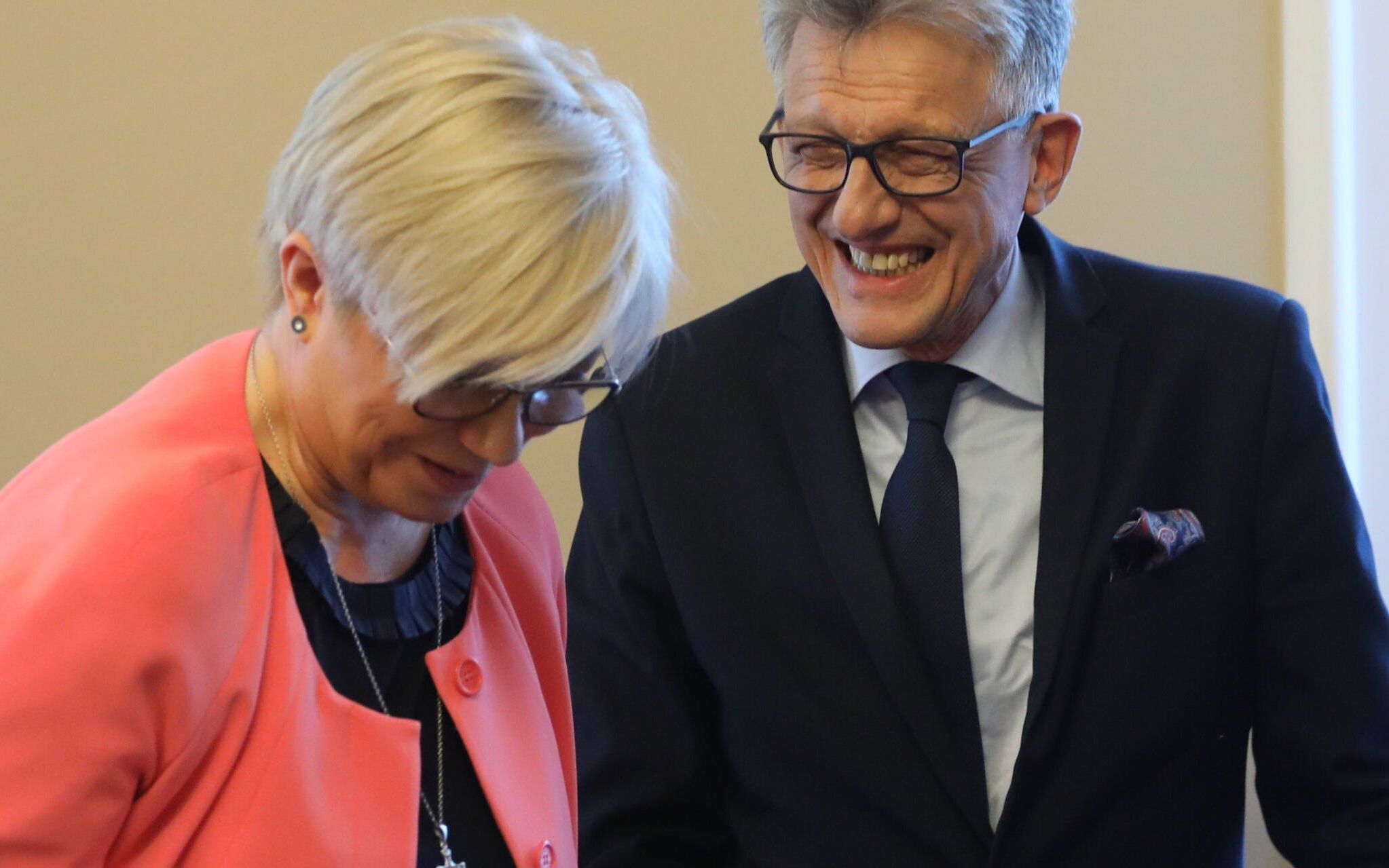 30.04.2018 Warszawa , Sejm . Prezes Trybunalu Konstytucyjnego Julia Przylebska i przewodniczacy Stanislaw Piotrowicz podczas posiedzenia  polaczonych Komisji Sprawiedliwosci i Praw Czlowieka i Komisji Ustawodawczej 
Fot. Slawomir Kaminski / Agencja Gazeta