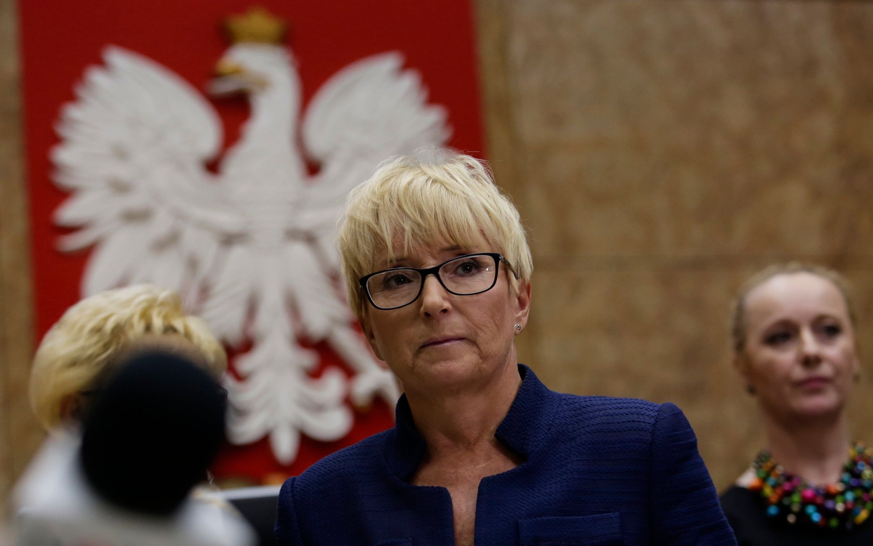 01.12.2017 Krakow , ul. Przy Rondzie , Sad Okregowy .  Prezes Sadu Okregowego w Krakowie Beata Morawiec , odwolana przez ministra sprawiedliwosci Zbigniewa Ziobre , podczas konferencji prasowej .
Fot. Jakub Wlodek / Agencja Gazeta