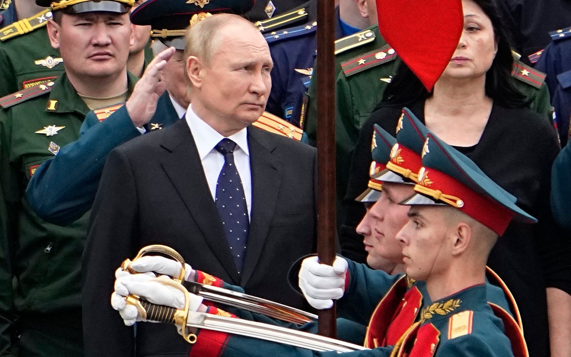 Russian President Vladimir Putin attends a wreath laying ceremony at the Tomb of Unknown Soldier in Moscow on June 22, 2022 marking the 81st anniversary of the Nazi invasion of the Soviet Union. (Photo by Alexander Zemlianichenko / POOL / AFP)